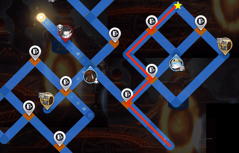 道なりに進んでマップ上方向に進む