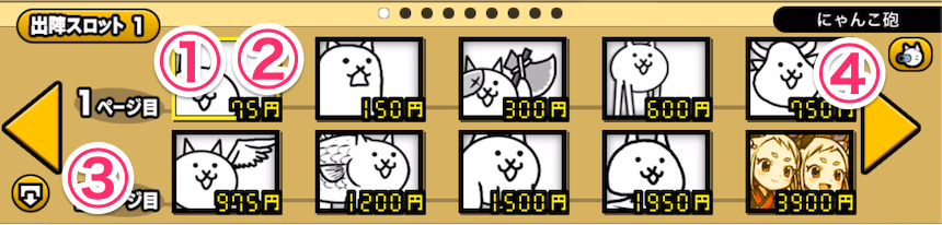 出陣スロットの機能