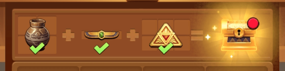 宝物庫内の古代遺物を全て発掘すると報酬を獲得できる