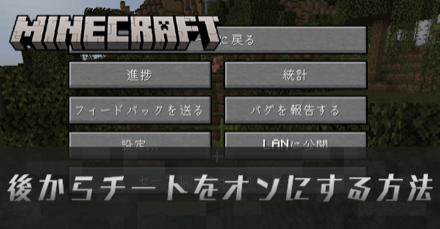 後からチートをオンにする方法