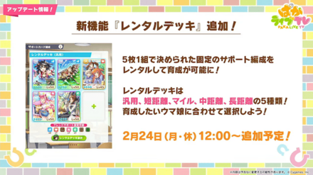 レンタルデッキ機能が追加