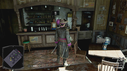 店内の船首像の場所