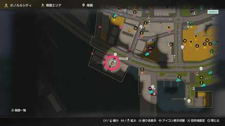 ムカデのマークのマップ