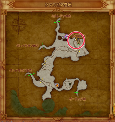 シケスビア雪原のマトの場所3