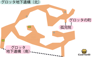 グロッタ地下遺構(北)(3DS)のマップ