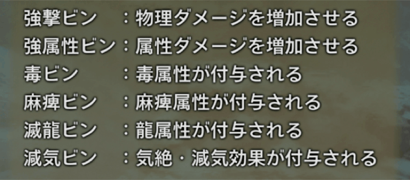 ビンによる違い
