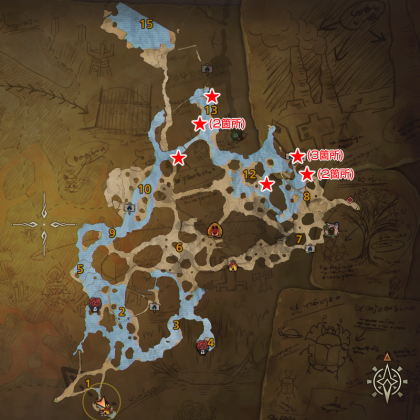 緋の森の鉱脈の場所