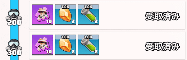 シーズン資源のミスリルと聖水が手に入る