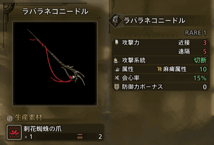 ラバラバリナ武器