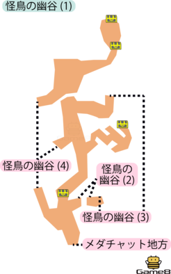 怪鳥の幽谷(1)のマップ(3DS)