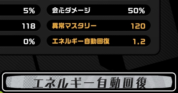 エネルギー自動回復