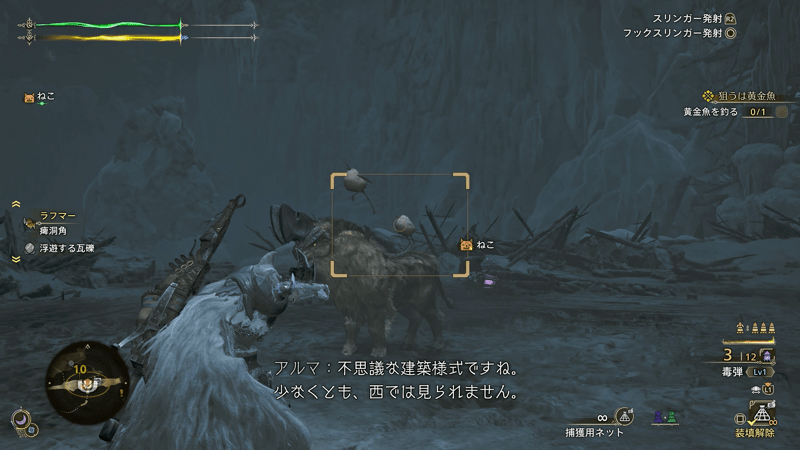 ラフマーの背中に乗っている