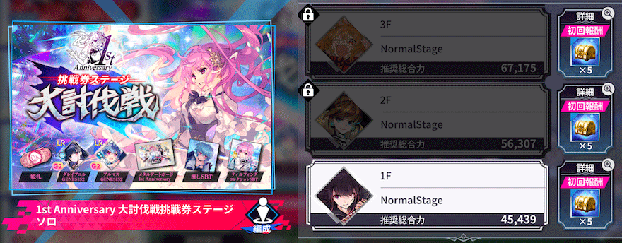 1st Anniversary 大討伐戦「ファンキル人気投票」