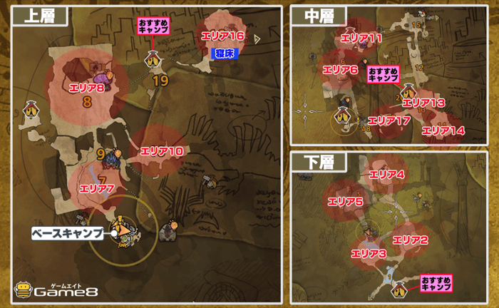 アルシュベルドの移動エリアマップ