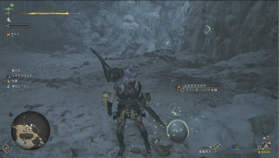 ◯ボタンではスリンガーハジケ氷弾を入手できる