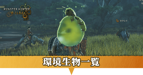 環境生物一覧と場所