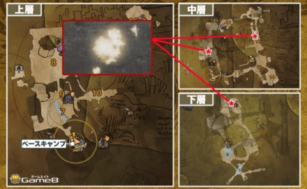 氷霧の断崖の閃光羽虫の場所