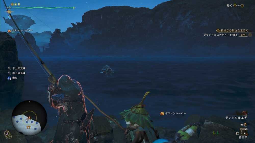 ルアーを投げ込んでしゃくりで誘う