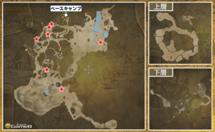 隔ての砂原の大雷光虫の場所