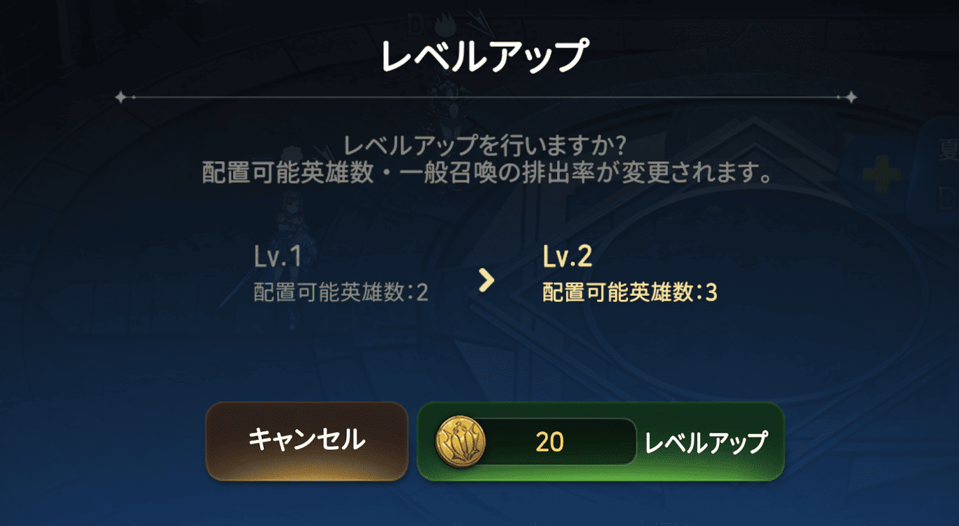 配置レベルアップ