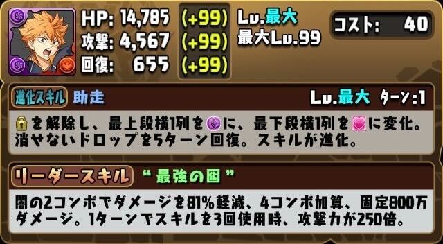 日向翔陽のリーダースキル