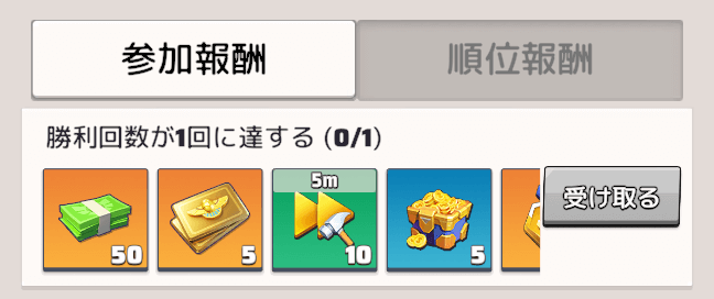 参加/順位報酬で闇市キャッシュが手に入る