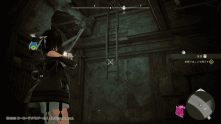 射撃ではしごを降ろす