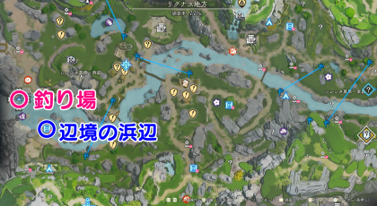 辺境の浜辺の釣り場