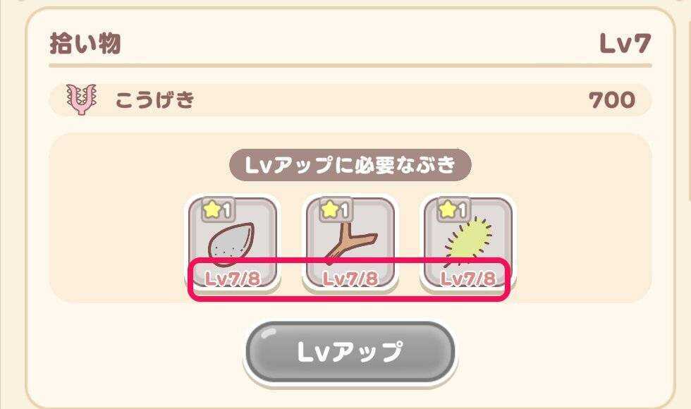 アイテム図鑑のレベル