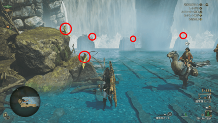 エリア15の滝前