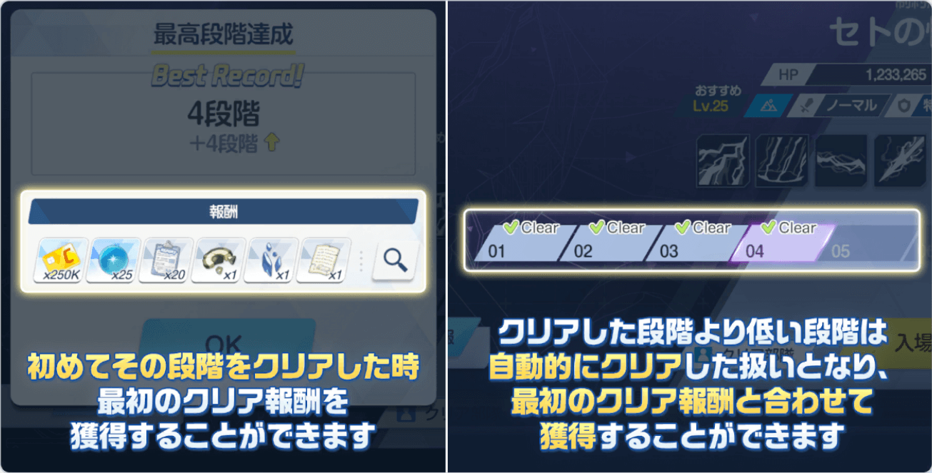 初回クリア報酬