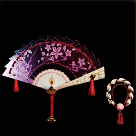 くれなゐの色扇の薄重