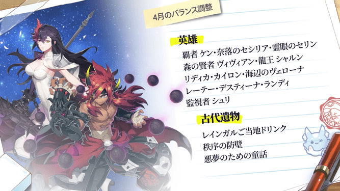 バランス調整が実施