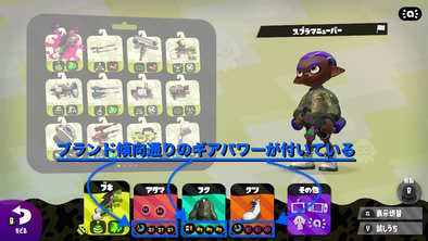 スプラトゥーン2 ギア一覧