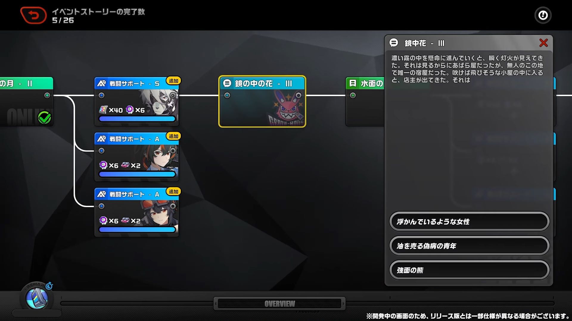 小説の展開を選択