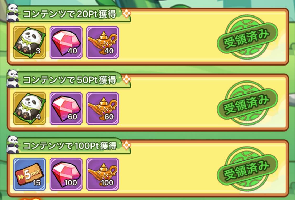 既定ポイントに達したら報酬をゲット