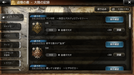 各挿話の解放条件