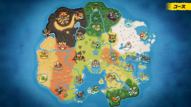 マップ全体にコースが配置されている