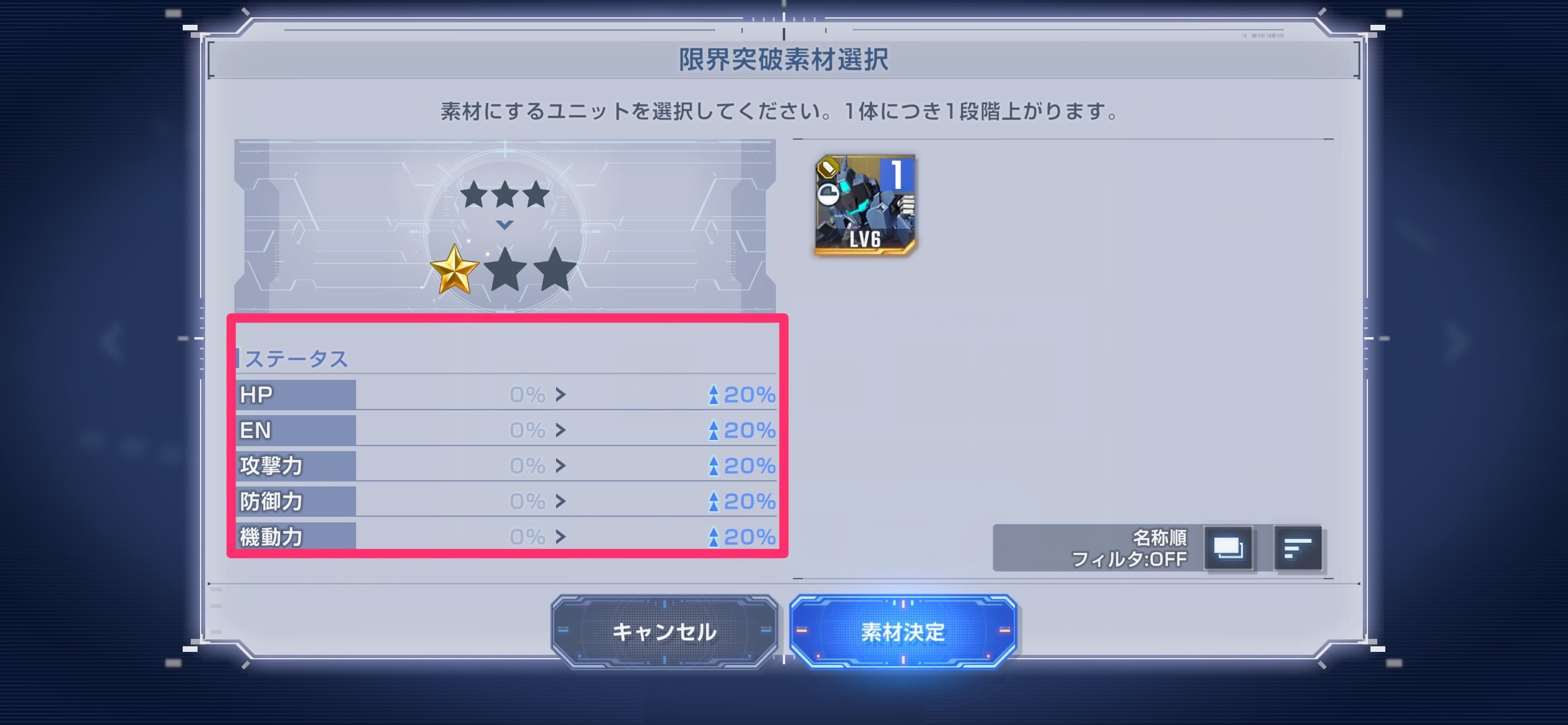 限界突破でステータスアップ