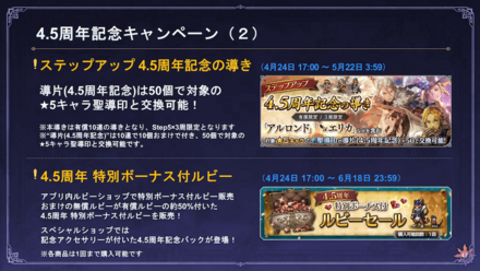 4.5周年記念キャンペーン