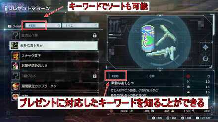 プレゼントのキーワード