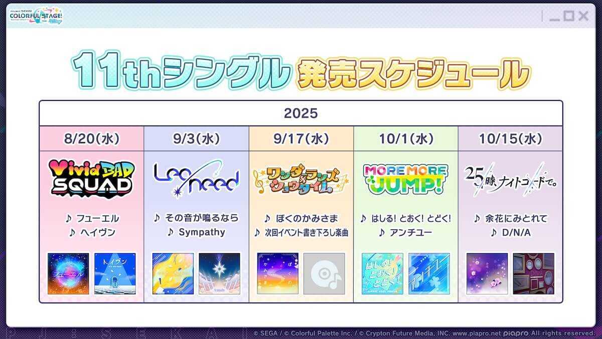 11thシングル発売スケジュール