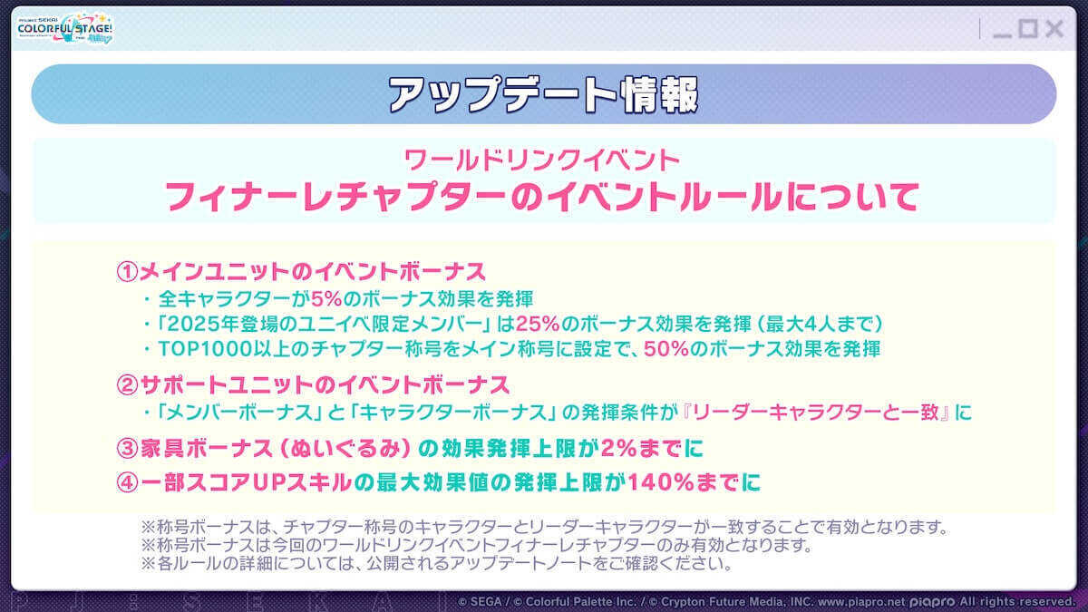 フィナーレチャプタールール