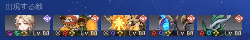 1日目出現する敵