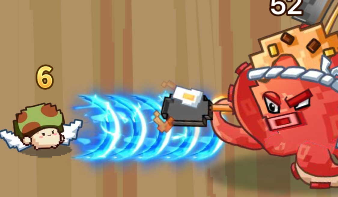 上下に移動させ敵を倒す