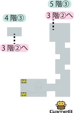 00005_ロンダルキアへの洞くつ4階③と5階③のマップ