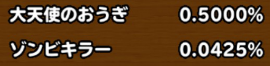 目玉装備の排出確率の画像