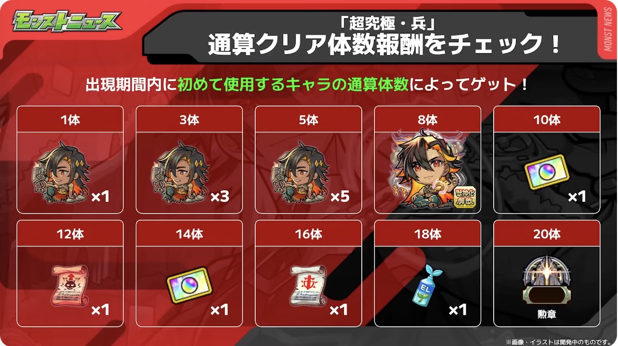 通算クリア体数報酬