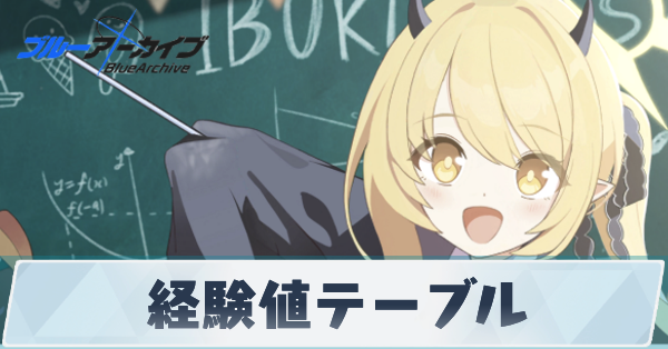 ブルアカ_経験値テーブル