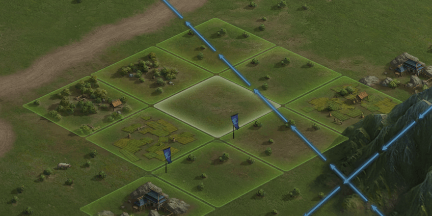 3x3マスの土地を占領